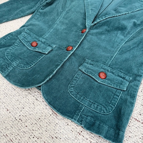 Vintage Teal Corduroy Blazer Size L - Picture 4 of 13